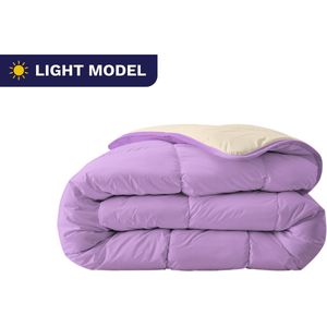 Zelesta Royalbed Light Lila & Sand Beach 240x200cm - Dekbed zonder overtrek - 30 dagen proefslapen - Wasbaar hoesloos dekbed - Bedrukt dekbed - Zomerdekbed