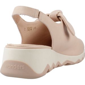 Wonders - C-7602 - Pumps - Nude - Leer - Plat - Veters