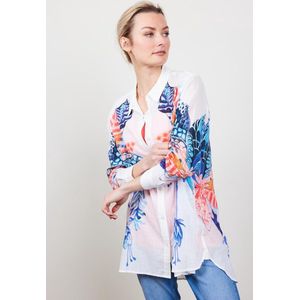 DIDI Dames Big blouse panel in white with azur Fusion panel maat 48