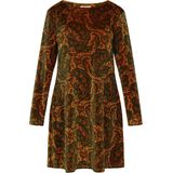 usha - FESTIVAL - Jurk - Safraan Groen Rood - Kort Mini - Lange Mouw