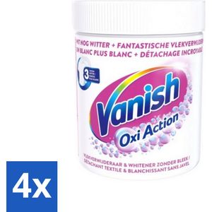 4 x Vanish Oxi Action - Vlekkenverwijderaar Poeder - Zonder Bleek - Witte Was - 550 Gram - Vlekkenverwijderaar - Witte Was - Waspoeder - Vlekken Verwijderen - Wasmiddel
