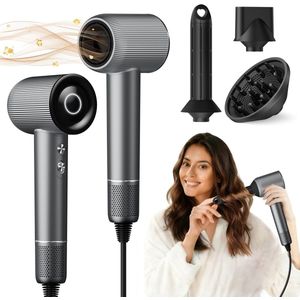 SYTIFRO 3-in-1 Föhn - Ionische Föhn met Diffuser - Haardroger Krullen - Haardroger met Diffuser - Diffuser Fohn Krullen - Snel, Pluisvrij, Glanzend - 5x Sneller Droogresultaat - 4 Warmtestanden en 2 Snelheden