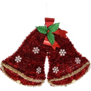 Kerstdecoratie Kerstklokken / Kerstbellen van tinsel 61 Cm - Om op te hangen - Kerstmis