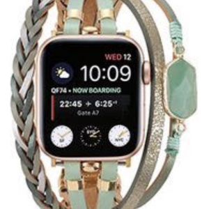 Apple Watch Bohemian Indian stijl horlogebandje 42/44/45mm leer en kralen