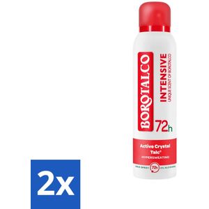2 x Borotalco Deospray Intensive 150 ml - Deodorant Spray - Antitranspirant - Borotalco - Intensieve Bescherming - Alcoholvrij