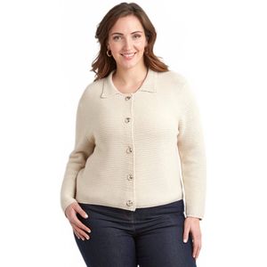 Effen vest met knopen en kraag met lange mouwen