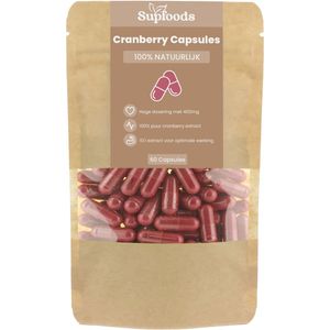 Cranberry Capsules 100% Natuurlijk - 60 Capsules - Bron van Antioxidanten - Alternatief voor Cranberry Tabletten en Sap - 400mg per Cranberry Extract Capsule