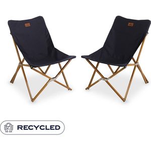 NOMAD® 2x Lounge Campingstoel Mando (set) | Donkerblauw | Comfortabel lounge model | Sterk Frame