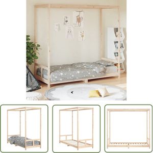 vidaXL Kinderbedframe - 80x200 cm - Massief Grenenhout Kinderbed - Kinderslaapkamer - Houten Bed - Hemelbed - Jongens Kamer