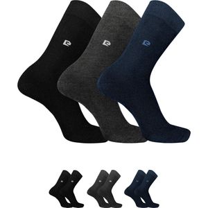 Pierre Cardin Heren Thermosokken - 12 Paar - Katoen - Naadloos - Volledig Badstof - Full Terry - Katoenen Thermo Sokken - Warme Wintersokken - Zwart/Grijs/Blauw - Maat 40-46