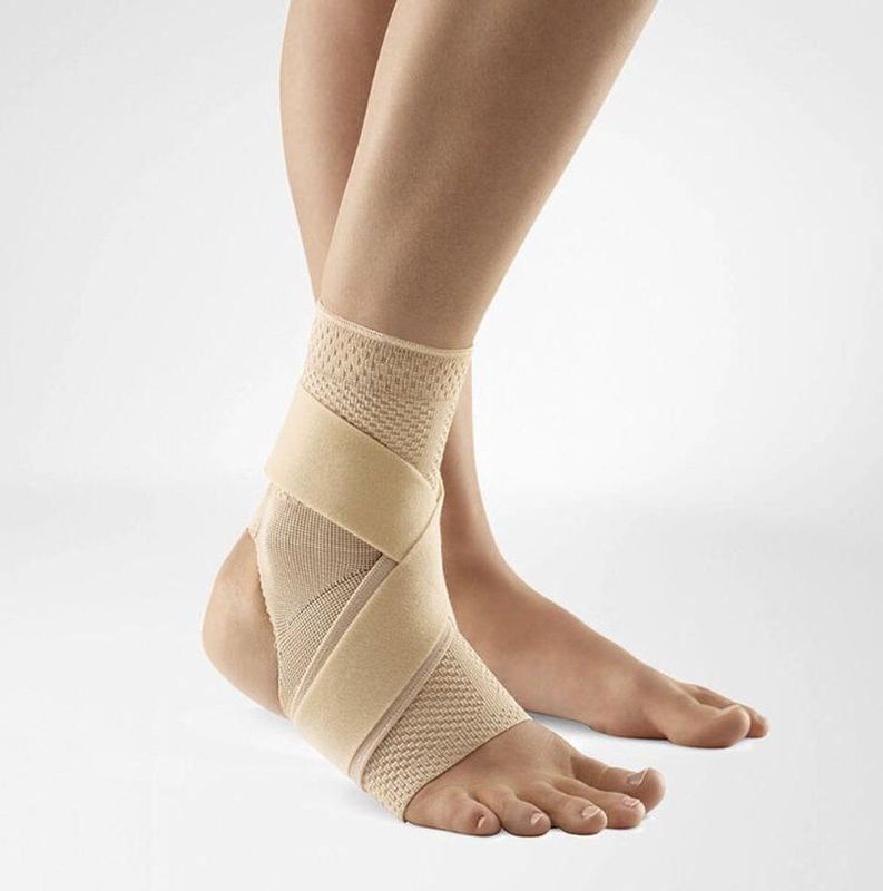 Bauerfeind MalleoTrain S Open Heel Enkelbrace Beige - Links - Maat 3