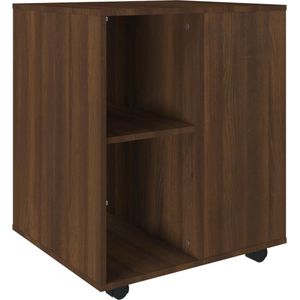 vidaXL Rolkast - Bruineiken - 60x53x72 cm Verrijdbare Kast - Rollaars - Houten Kast - Kast Met Wielen - Opslagruimte - Bureaustoel