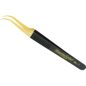 Beauty Label Pincet - Curved Tweezer - BL-7 - Zwart/Goud