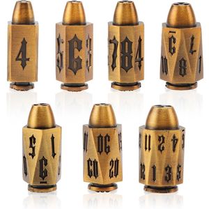 Lapi Toys - Dnd dice - Metal dice - Polydice - Incl. dice bag - Goud