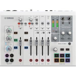Yamaha AG08 White - Live stream mixer, 8-kanaals, wit
