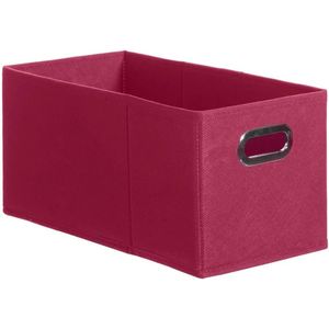 Opbergmand/kastmand 7 liter framboos roze linnen 31 x 15 x 15 cm - Opbergboxen - Vakkenkast manden