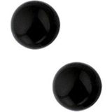 House of Jewels - Zwarte oorstekers met Onyx en Zilver 6mm