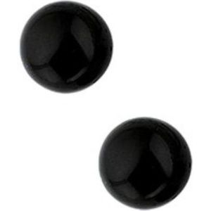 House of Jewels - Zwarte oorstekers met Onyx en Zilver 6mm