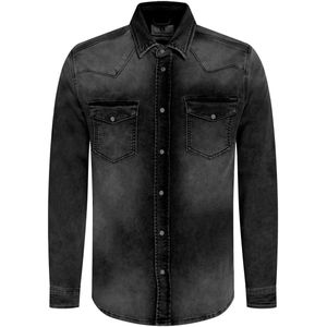 Gabbiano Overhemd Jogg Denim Shirt 335734 204 Dark Grey Mannen Maat - S