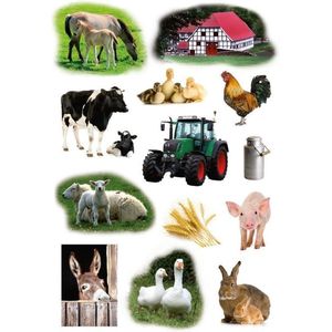 117x Boerderij dieren stickers - kinderstickers - stickervellen - knutselspullen