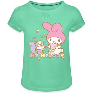 My Melody Plukt Hartbloemen Met Risu Meisjes T-Shirt Met Plooien