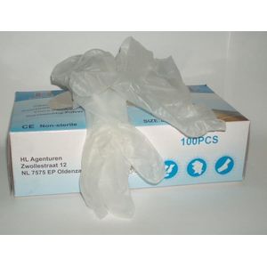 Handschoenen Vinyl Gepoederd Transparant Wegwerp - Extra Large - 100 stuks/doos