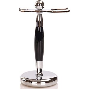 Deluxe RVS Scherenborstel Houder met Gewogen Basis en Handvat - zwart