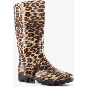 Dames regenlaarzen met luipaardprint - Bruin - 100% stof- en waterdicht - Maat 36