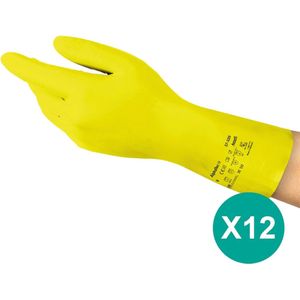AlphaTec 37-320 - Chemische Beschermende Handschoenen - Geel - Nitril - Latexvrij - 12 Paar