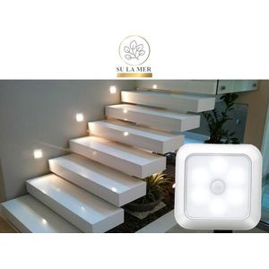 LED Verlichting met Bewegingssensor - Warm Wit - Wit Licht - Nachtlamp op Batterij - Draadloos Sensor - Kastverlichting - Trapverlichting - Nachtlampje - Zilver/Grijs