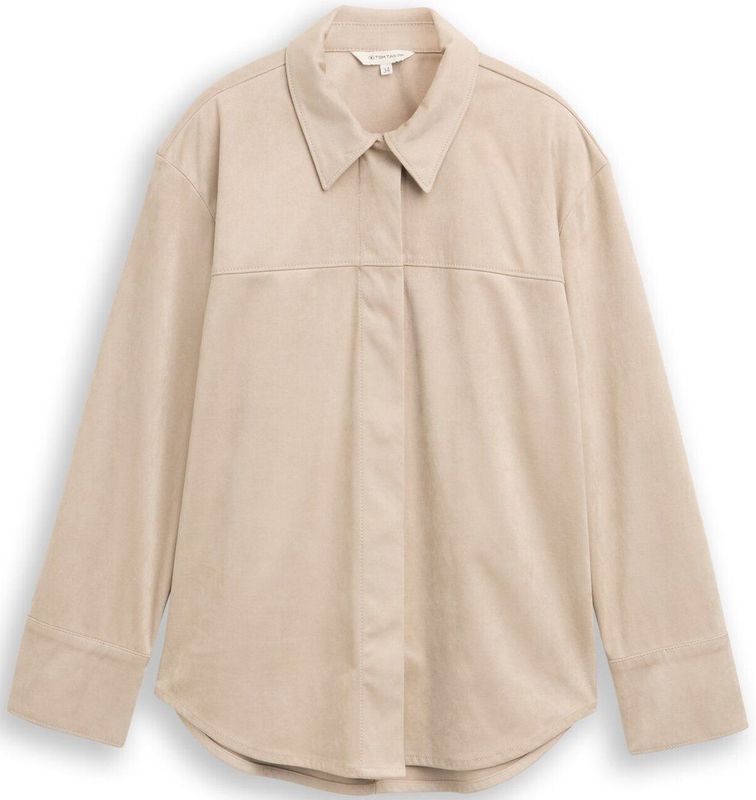 TOM TAILOR - Blouse - Taupe - Klassieke Blouse - Lange Mouw