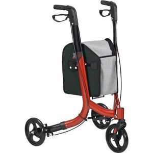 HOMCOM-Rollator Walker-68x68x99cm-Aluminium-Rood