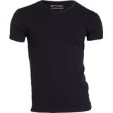 Garage 202 - Bodyfit T-shirt V-hals korte mouw zwart XXL 95% katoen 5% elastan