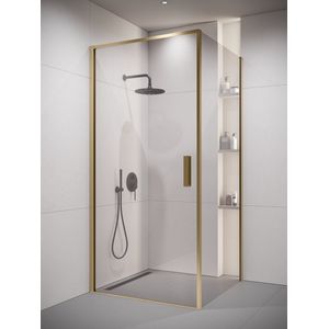 Badplaats Douchecabine Alava 80 x 80 x 190 cm - Goud - Douchewand met Draaideur - Cabine met Veiligheidsglas