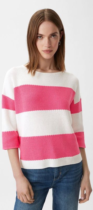 comma - Gebreide Trui - 100% Katoen - Losvallend - 3/4 Mouwen