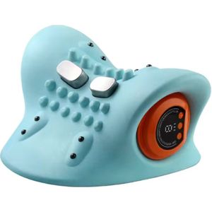 RM Store® - Nek Massage Kussen - Massage Apparaat - Ergonomisch Kussen - Voor Spierontspanning - Blauw - 21 x 22.5 x 11.5 cm.