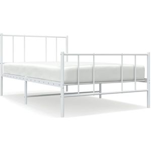 vidaXL-Bedframe-met-hoofd--en-voeteneinde-metaal-wit-80x200-cm