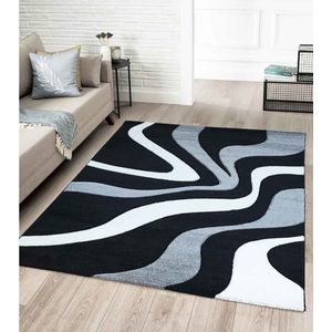 Flycarpets Kristal Modern Vloerkleed - 120x170cm - Zwart