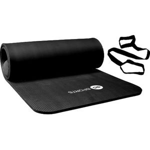 RS Sports - Fitnessmat - 180 cm x 60 cm x 1,5 cm - Zwart