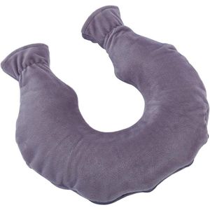 Warmwaterkruik van pvc met fleece bekleding en ritssluiting - verlicht nek- rug- en schouderpijn - grijs.