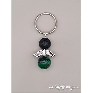 Engel hangertje van edelsteen Malachiet - Geluksengeltje - Gelukshanger - Beschermengeltje - Edelsteen hanger