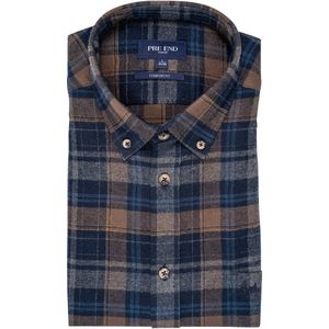 Pre End - Overhhemd heren - flanel - mid brown - maat 3XL