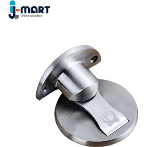 J-Mart Magnetische Deurstop - RVS 304 - Zelfklevend of Schroefmontage - Deurvastzetter - Huis/Kantoor - Ø 58 mm - Zilver