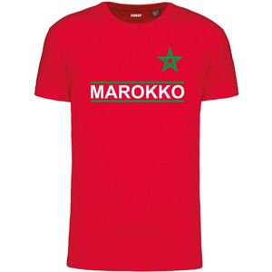 T-shirt kinderen Marokko | Rood Marokko Shirt | WK 2022 Voetbal | Marokko Supporter | Rood | maat 152