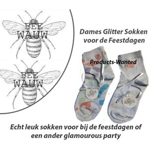 3-Paar Dames Glitter Sokken voor de Feestdagen