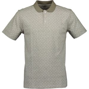 Blue Seven heren polo - poloshirt heren KM - groen/kaki print - 321138 - maat XXL