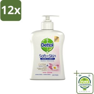 Dettol - Handzeep - Antibacterieel - Hydraterend - Kamille - 250 ml - Voordeelverpakking - 12 stuks - Antibacteriële handzeep - Hydraterende handzeep