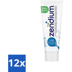 12 x Zendium Tandpasta Classic 75 ml - Tandpasta - Zendium - Natuurlijke Enzymen - Fluoride - Tandvlees