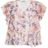 usha - Blouse - Met Print - V-hals - Korte Mouwen