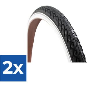 Deli Tire Buitenband SA-206 24 x 1.75 zw wit refl - Voordeelverpakking 2 stuks
